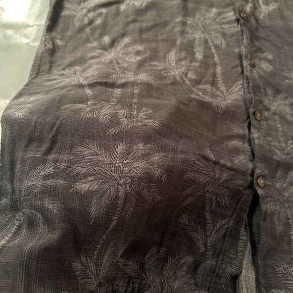 Foundry Supply Co Hawaiian Button Up Tall Shirt Mens Palm Trees Rayon Top - Picture 3 of 13